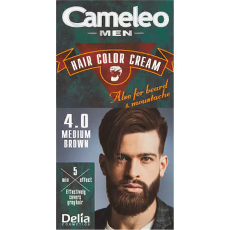Cameleo Men Hair Color Cream 4.0 Medium Brown farba do włosów 30ml