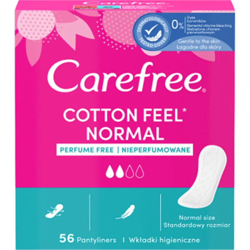 Carefree Cotton Wkładki higieniczne bezzapachowe 56 sztuk