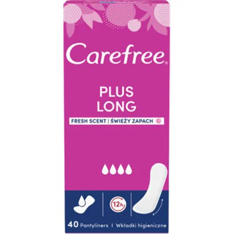 Carefree Plus Long Wkładki higieniczne świeży zapach 40 sztuk