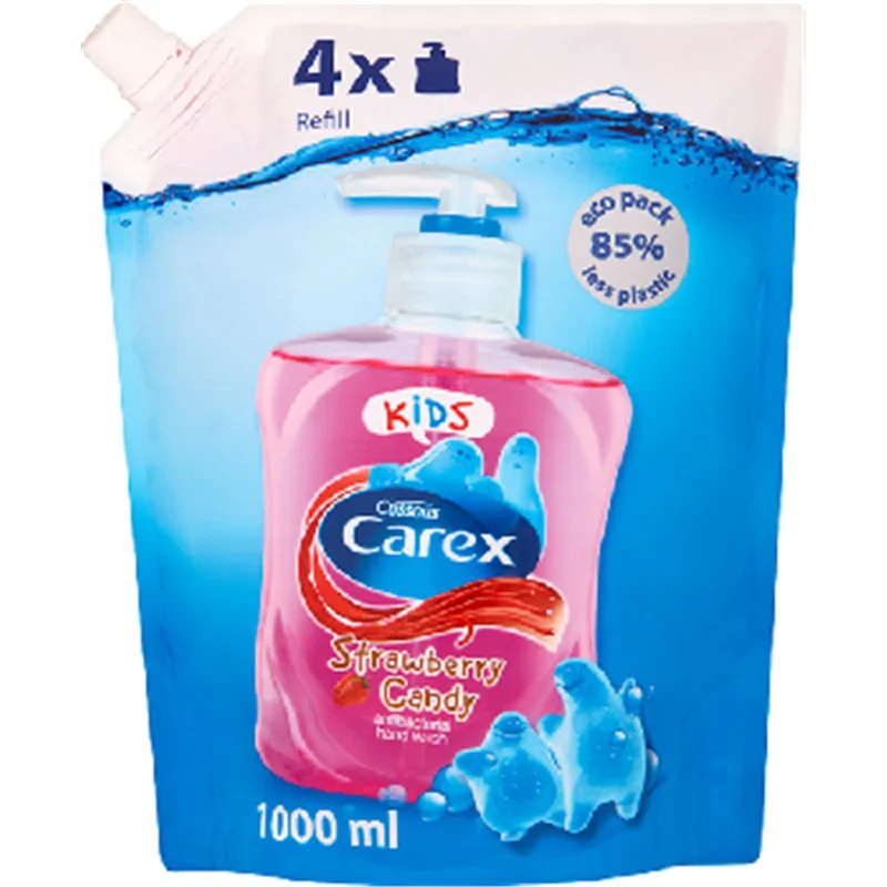 Carex Strawberry Laces Antybakteryjne mydło w płynie opakowanie uzupełniające 1000 ml