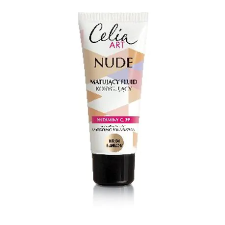 Celia Nude Make-Up Matujący Fluid Korygujący Nr 04 Słoneczny
