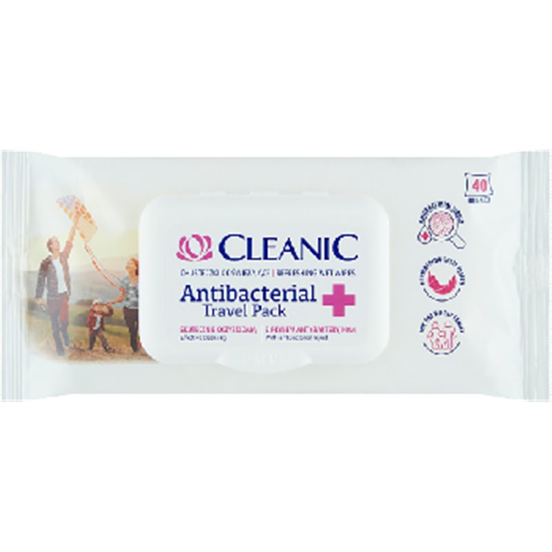 Cleanic Antibacterial chusteczki odświeżające z płynem antybakteryjnym 40szt
