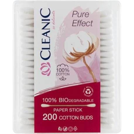 Cleanic Pure Effect Patyczki higieniczne pudełko prostokątne 200 sztuk