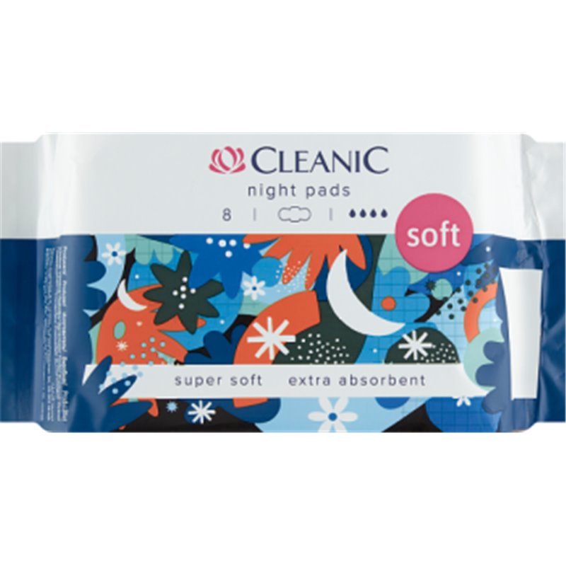 Cleanic Soft Night Podpaski higieniczne dla kobiet 8 sztuk