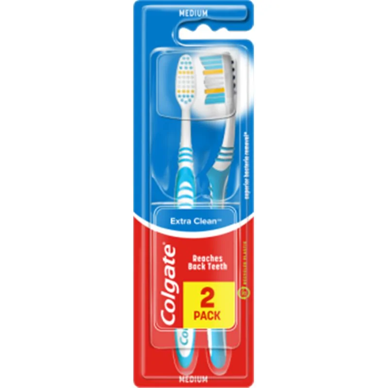 Colgate Extra Clean Szczoteczka do zębów średnia 2 sztuki