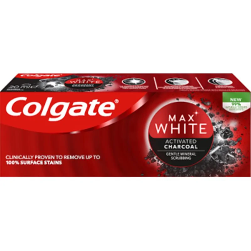 Colgate Max White Charcoal Wybielająca pasta do zębów z aktywnym węglem 20ml