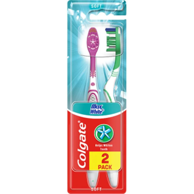 Colgate Max White Szczoteczka do zębów miękka 2 sztuki