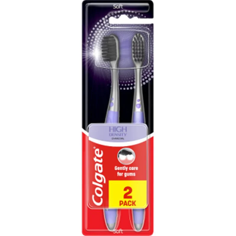 Colgate Szczoteczka do zębów High Density Charcoal miękka 2 sztuki