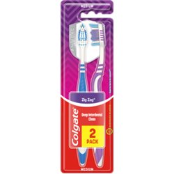 Colgate Szczoteczka do zębów Zig Zag średnia 2 sztuki