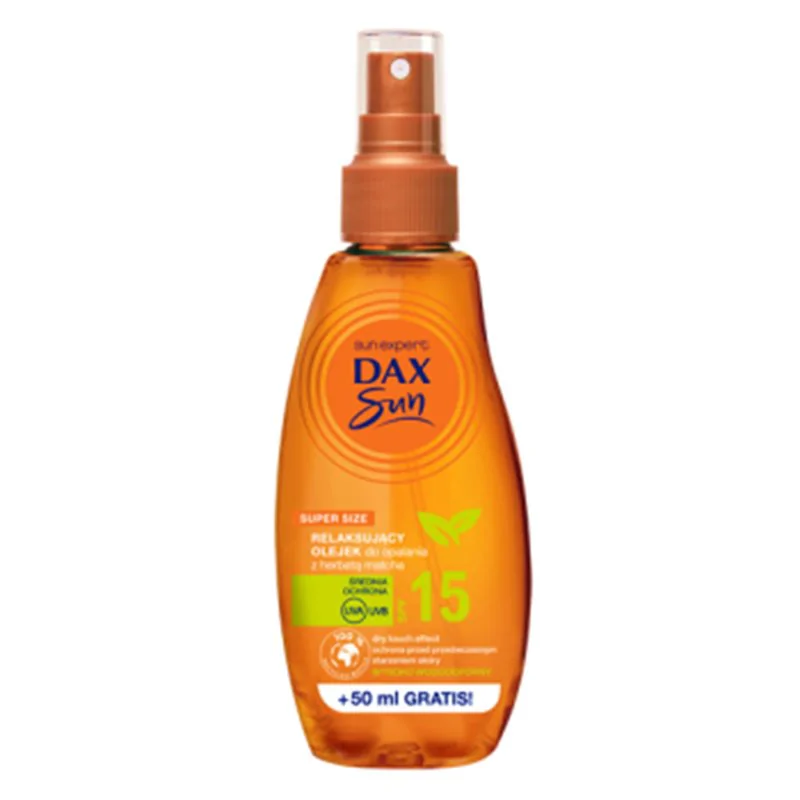 Dax Sun relaksujący olejek do opalania z herbatą matcha SPF15