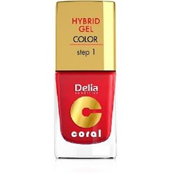 Delia Coral Hybrid Gel hybrydowy lakier do paznokci 01 czerwony