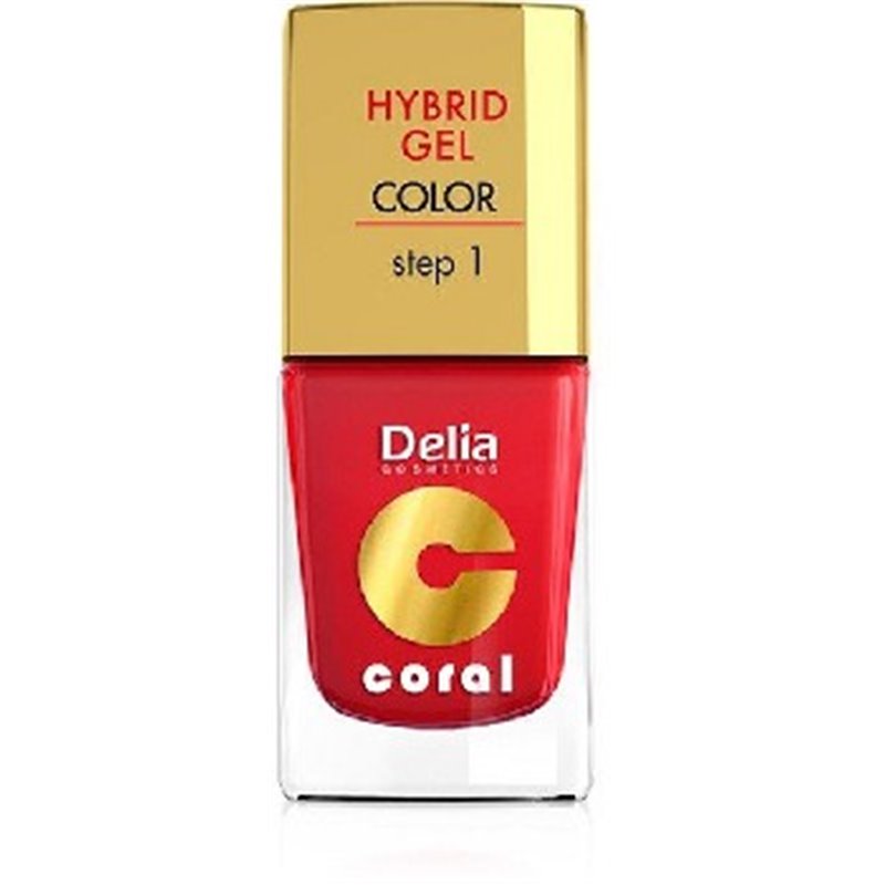 Delia Coral Hybrid Gel hybrydowy lakier do paznokci 01 czerwony