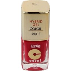 Delia Coral Hybrid Gel hybrydowy lakier do paznokci 35 czerwony koralowy