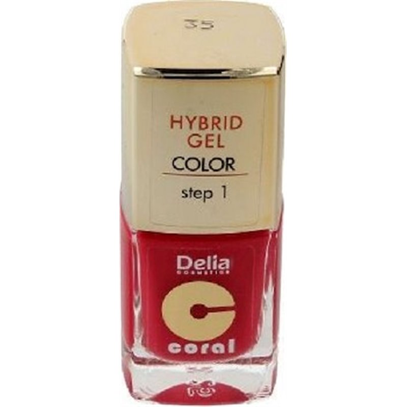Delia Coral Hybrid Gel hybrydowy lakier do paznokci 35 czerwony koralowy