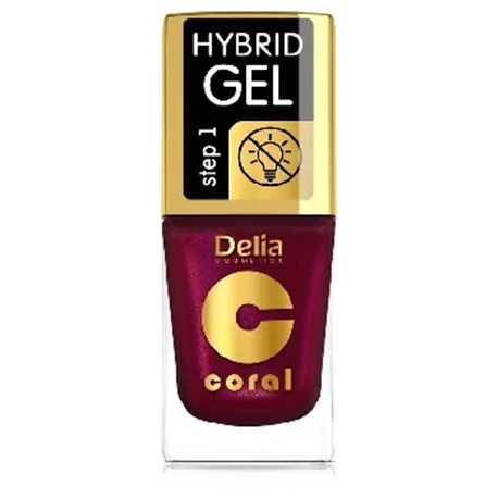 Delia Coral Hybrid Gel hybrydowy lakier do paznokci 61 Perłowa Malina