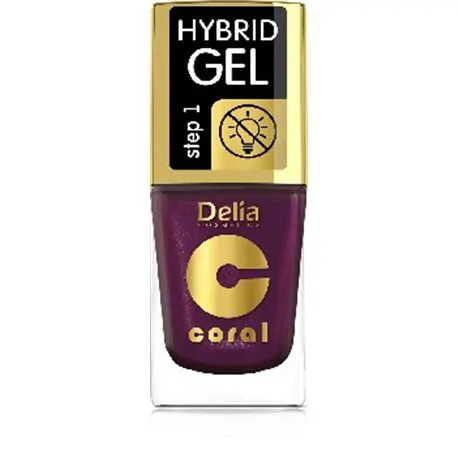 Delia Coral Hybrid Gel hybrydowy lakier do paznokci błyszczący śliwkowy 76