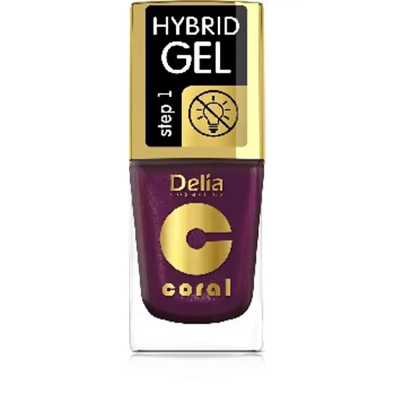 Delia Coral Hybrid Gel hybrydowy lakier do paznokci błyszczący śliwkowy 76