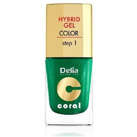 Delia Coral Hybrid Gel hybrydowy lakier do paznokci metaliczna zieleń 10 