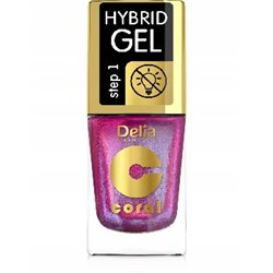 Delia Coral Hybrid Gel hybrydowy lakier do paznokci multirefleksy malinowy 107