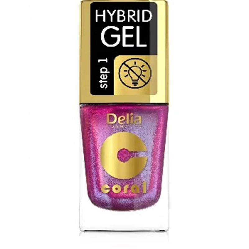 Delia Coral Hybrid Gel hybrydowy lakier do paznokci multirefleksy malinowy 107