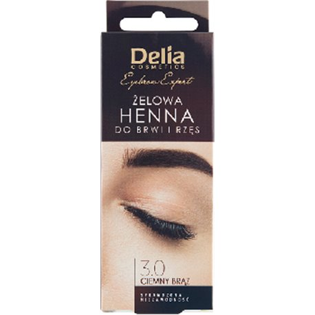 Delia Cosmetics procolor Henna do brwi i rzęs żelowa 3.0 ciemny brąz