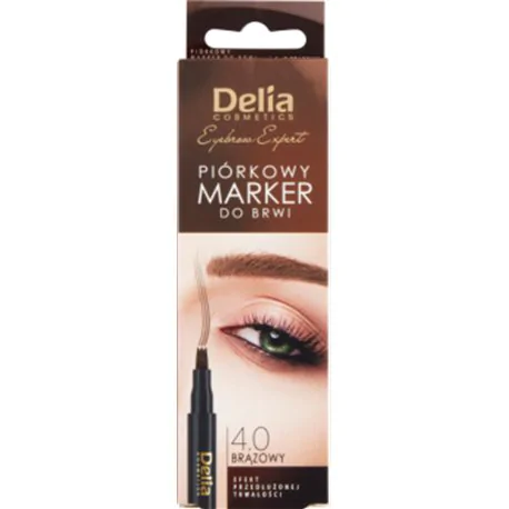 Delia Eye Brow Expert brązowy piórkowy marker do brwi