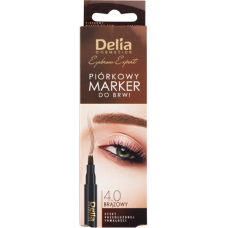 Delia Eye Brow Expert brązowy piórkowy marker do brwi