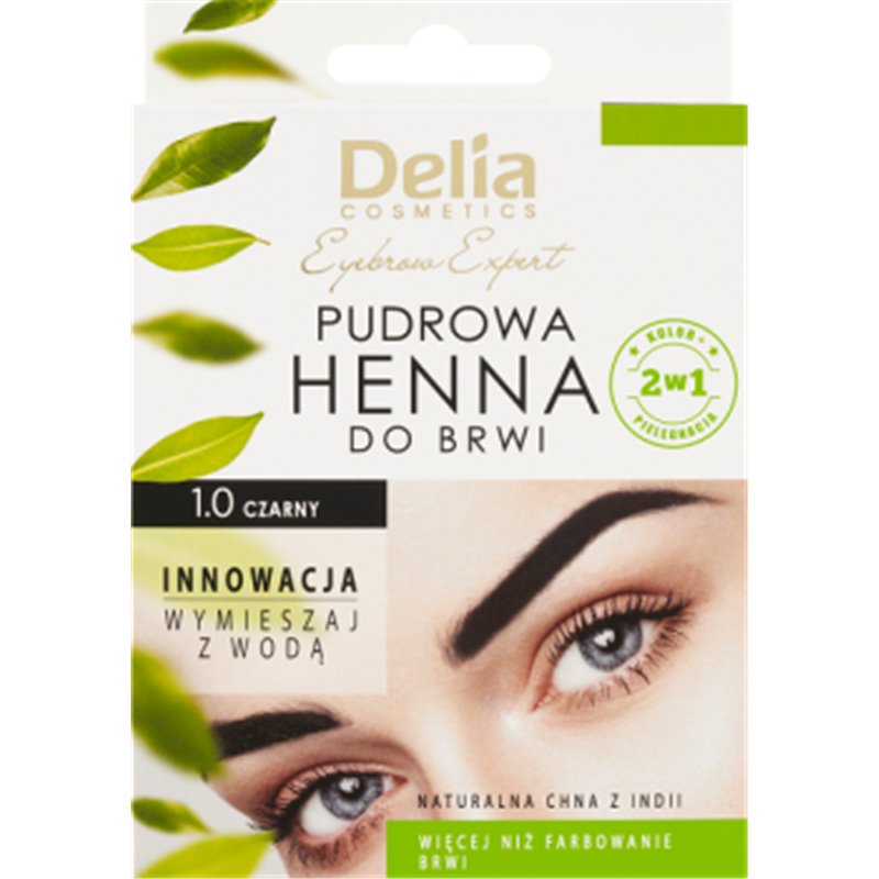 Delia Eye Brow Expert Pudrowa henna do brwi 1.0 czarny 4 g