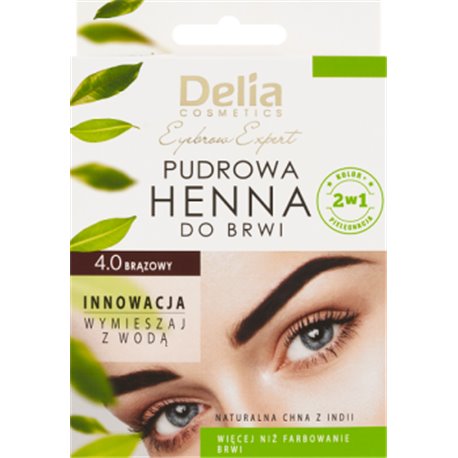 Delia Eye Brow Expert Pudrowa henna do brwi 4.0 brązowy 4 g
