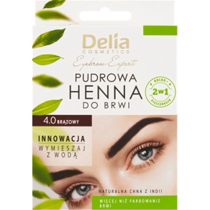 Delia Eye Brow Expert Pudrowa henna do brwi 4.0 brązowy 4 g