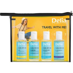 Delia zestaw Travel with me (płyn micelarny 50ml, mus do mycia ciała 50ml, żel do mycia twarzy 50ml,