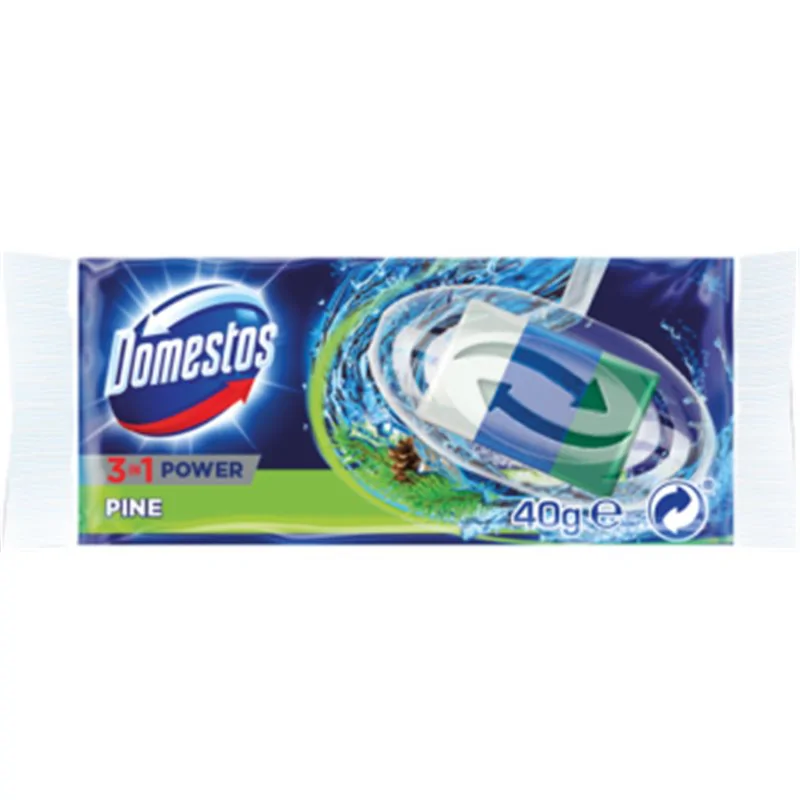 Domestos 3w1 Pine Kostka toaletowa Opakowanie uzupełniające 40 g