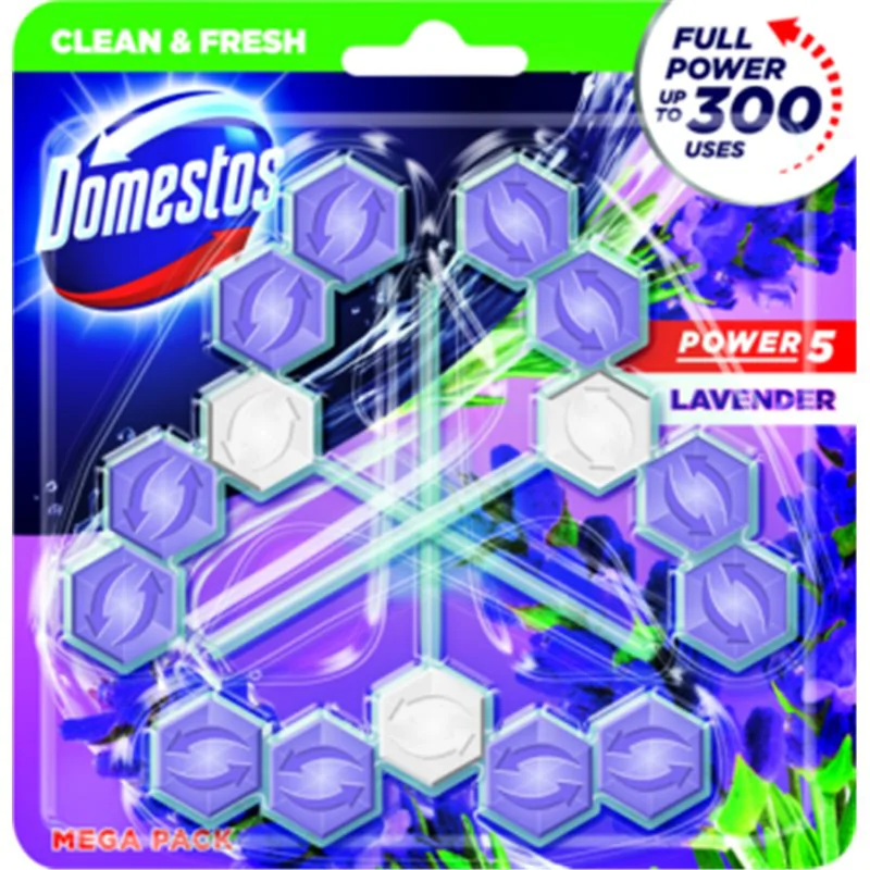 Domestos Power 5 Lavender Kostka toaletowa 3 x 55 g