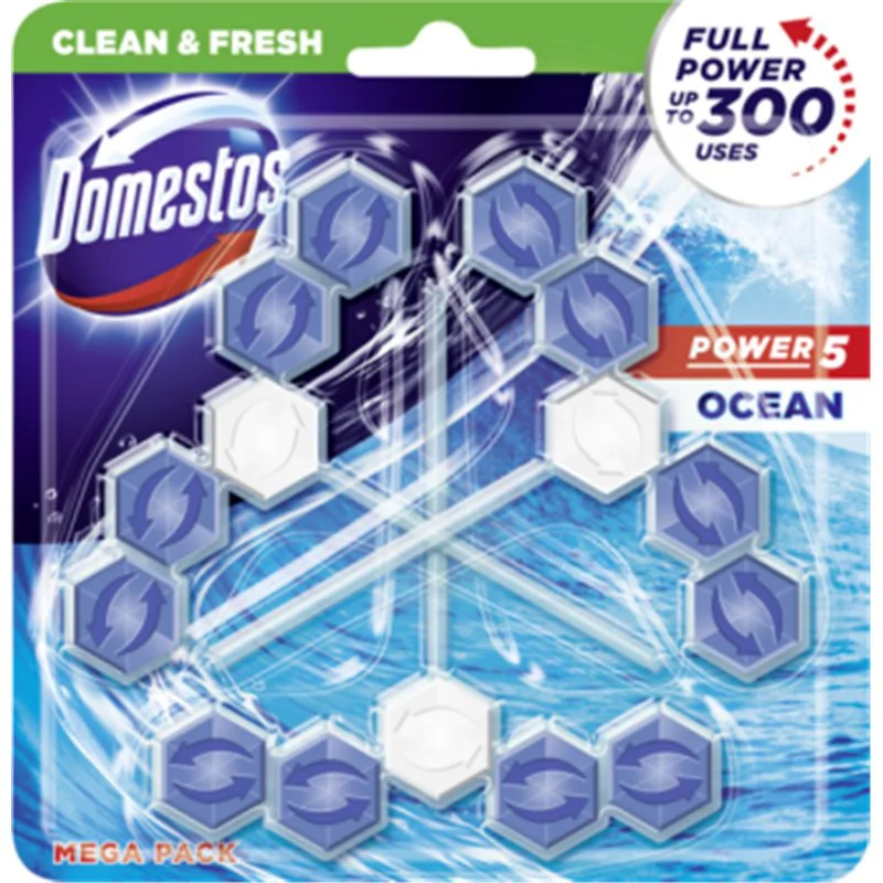 Domestos Power 5 Ocean Kostka toaletowa 3 x 55 g