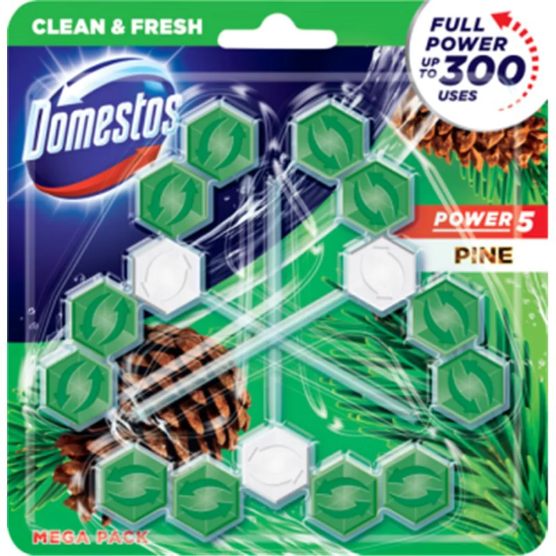 Domestos Power 5 Pine Kostka toaletowa 3 x 55 g