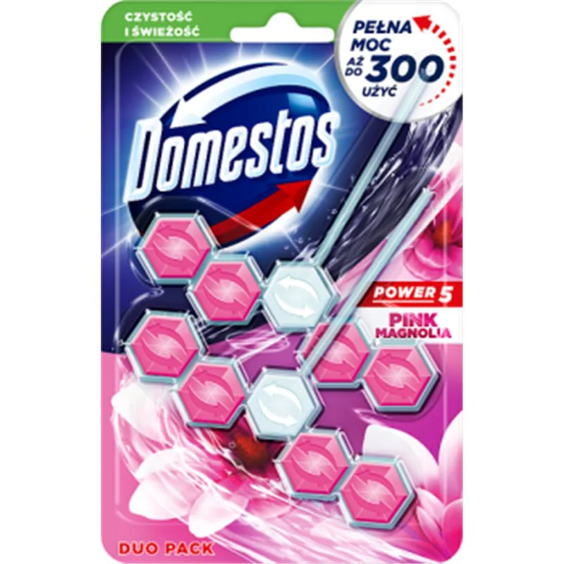 Domestos Power 5 Pink Magnolia Kostka toaletowa 2 x 55 g