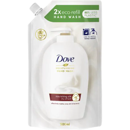 Dove Supreme Fine Silk Kremowe mydło w płynie opakowanie uzupełniające 500 ml