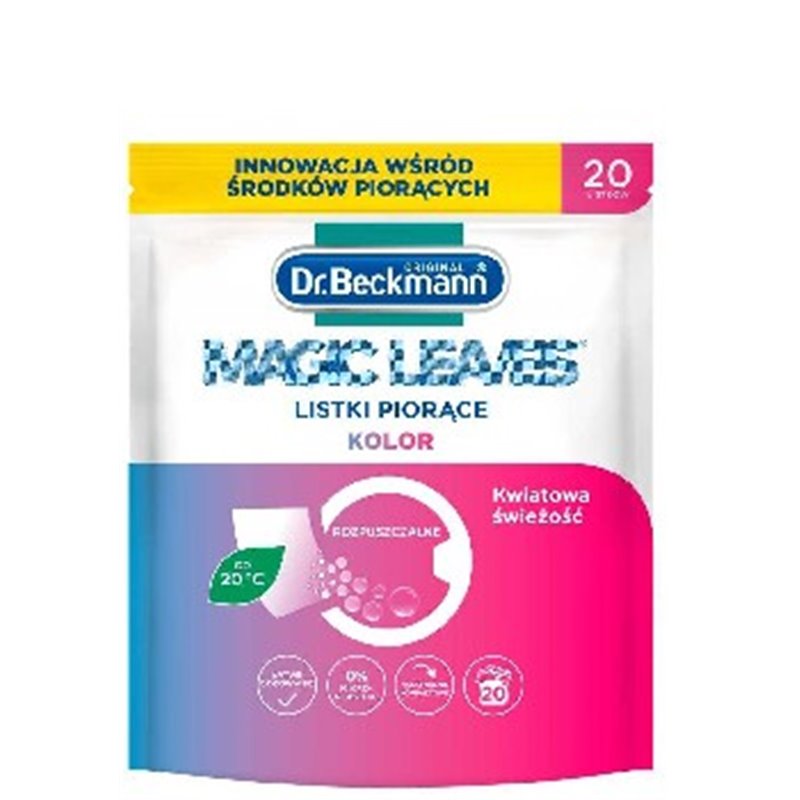 DR. BECKMANN Magic Leaves Listki do prania kolorowego 20szt