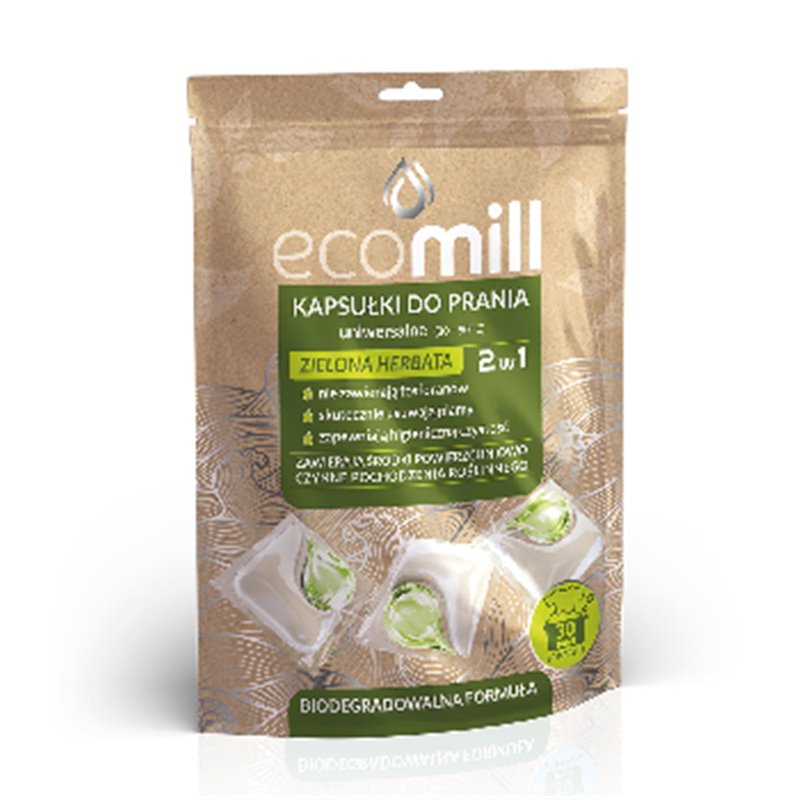 EcoMill kapsułki do prania Zielona Herbata 30szt