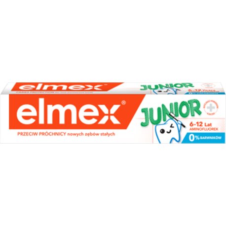 Elmex Junior z aminofluorkiem Pasta do zębów dla dzieci 6-12 lat 75 ml