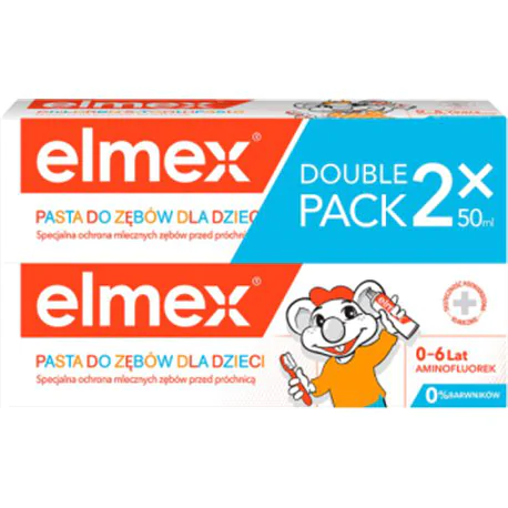 Elmex Pasta do zębów dla dzieci do 6 lat 2 x 50 ml