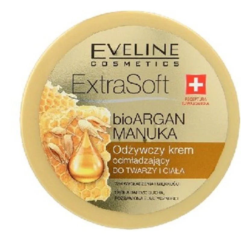 Eveline Bio Argan olejek Manuka odżywczy krem odmładzający do twarzy i ciała 175ml