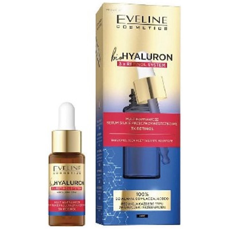 Eveline Bio Hyaluron 3xRetinol System multinaprawcze serum silnie przciwzmarszczkowe na noc