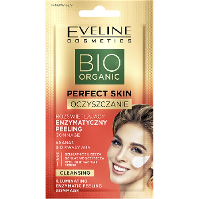Eveline Bio Organic Perfect Skin Rozświetlający enzymetyczny peeling gommage