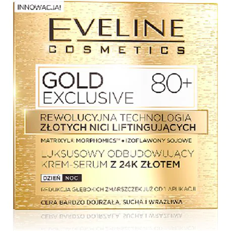 Eveline Gold Exclusive krem-serum z 24K złotem 80+ dzień/noc