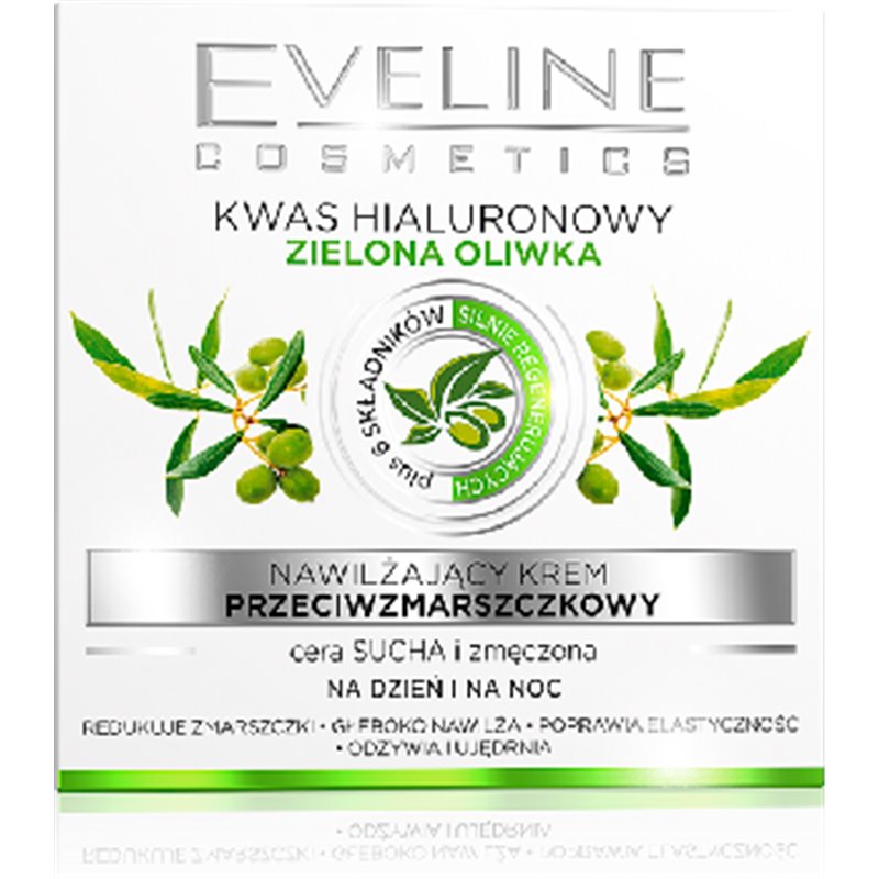 Eveline krem przeciwzmarszczkowy Kwas hialuronowy Zielona oliwka