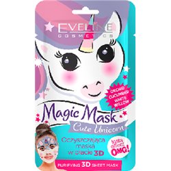 Eveline Magic Mask Cute Unicorn Oczyszczająca maska w płachcie 3D