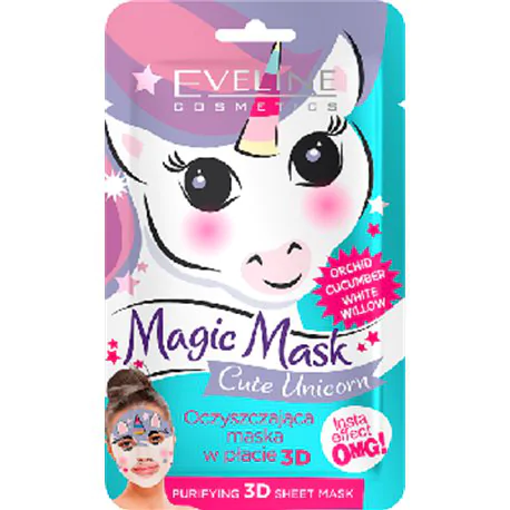 Eveline Magic Mask Cute Unicorn Oczyszczająca maska w płachcie 3D