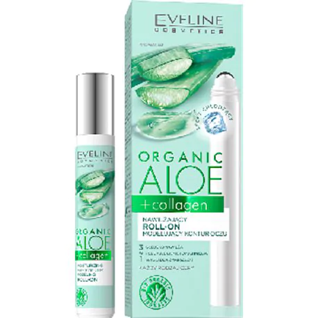 Eveline Organic Aloe + Collagen Nawilżający roll-on modelujący kontur oczu