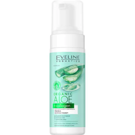Eveline Organic Aloe + Collagen Oczyszczająco-łagodząca pianka do mycia twarzy 3 w 1